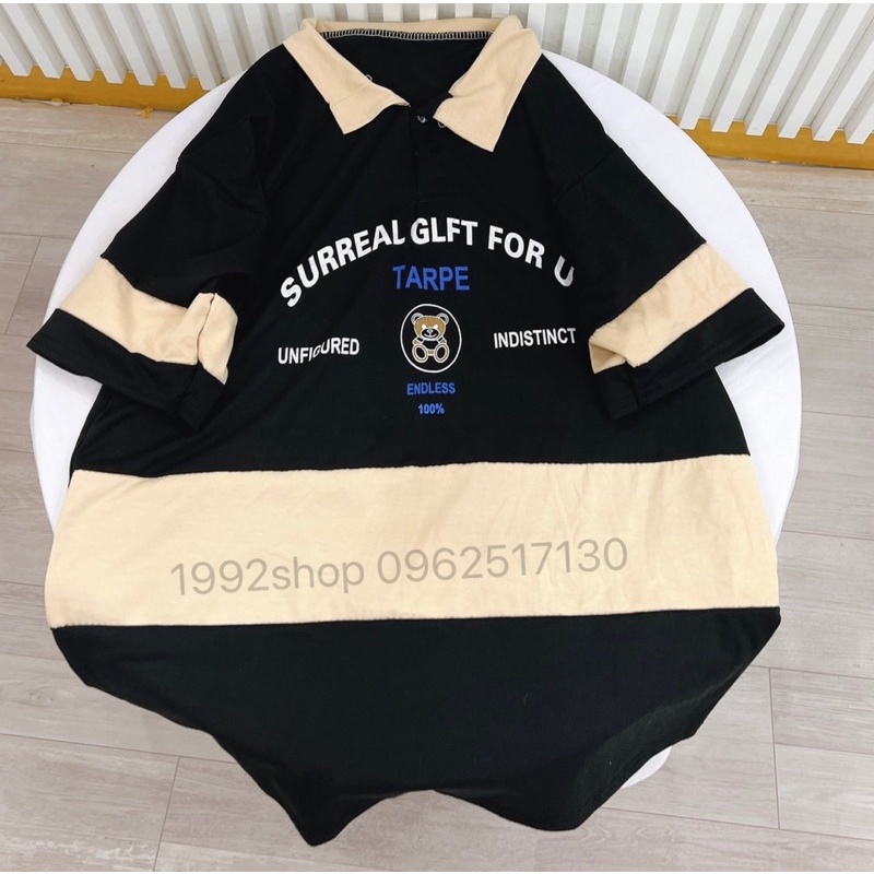 Áo Phông Polo Cổ Bẻ Tay Lỡ Phối Thân