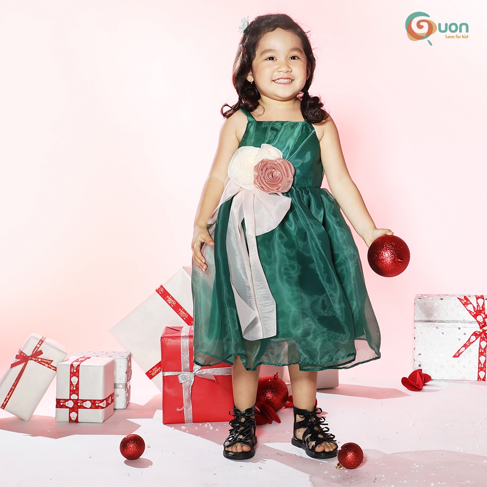 Đầm công chúa bé gái 6-11kg vải voan cao cấp Linh Ngân màu hồng - GUON