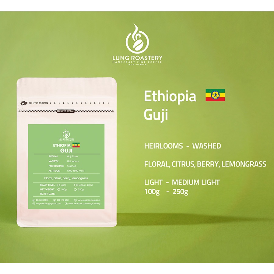 CÀ PHÊ HẠT ETHIOPIA GUJI - WASHED