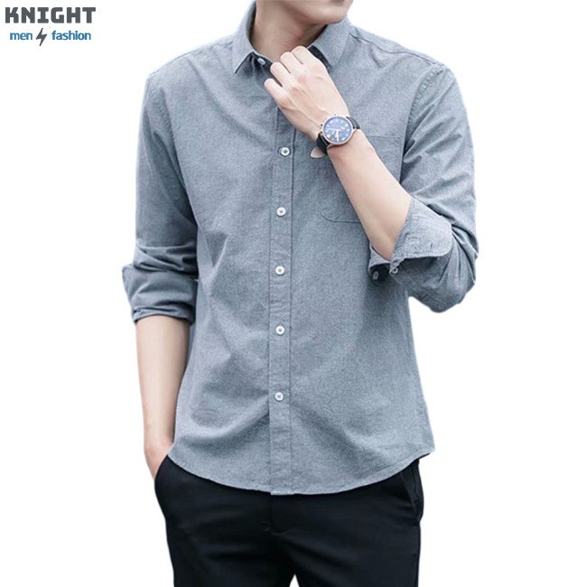 Men's Shirts Slim-fit Oxford Casual Long-sleeved Bottoming