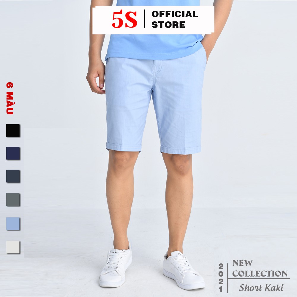 [MUA 2 GIẢM 30K] Quần Short Nam 5S (6 màu), Chất Liệu Kaki Cotton Premium Co Giãn Tốt, Lưng Cài Cúc Trẻ Trung (QSK21004)