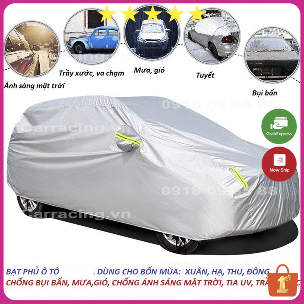 Bạt phủ xe ô tô CARRACING VA01 Bạt Phủ Ô TÔ ⛈️Chống 250%⛈️ nóng mưa ⛈️ xước ⛈️ Xe Hơi 4 chỗ , 5 Chỗ , 7 chỗ , Bán Tải