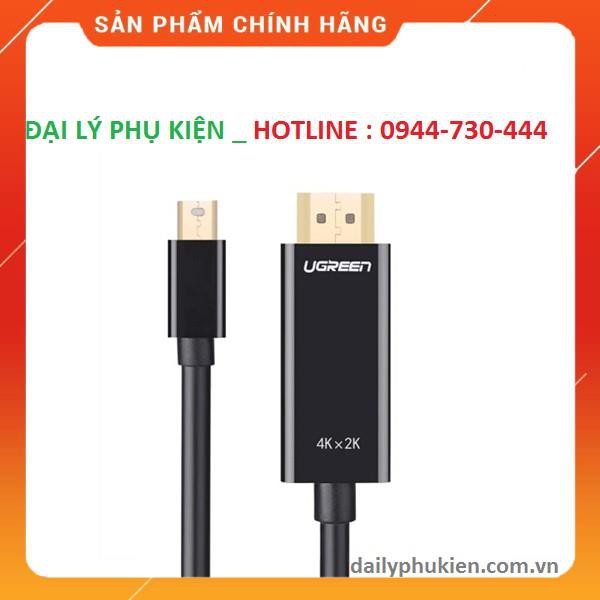 [Mã 77ELSALE hoàn 7% đơn 300K] Cáp Mini DisplayPort to HDMI dài 2M độ phân giải 4K Ugreen 10454(Màu Đen) dailyphukien