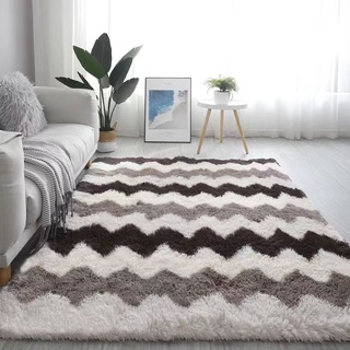 Thảm Lông Cừu Trải Sàn Họa Tiết Gợn Sóng Dễ Thương Kích Thước Lớn Trang Trí Phòng Khách/Phòng Ngủ