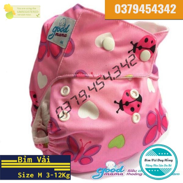 Bỉm vải/Tã vải Giặt Được size M cho bé 4kg-12kg Chính Hãng Goodmama