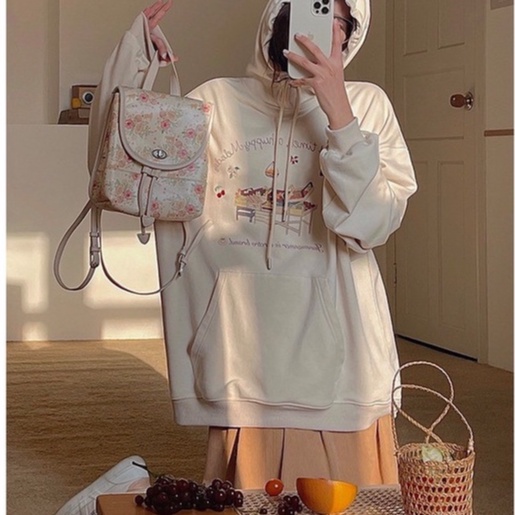 Áo Khoác Hoodie Nỉ MELODY Nũ Form Rộng Unisex Ulzzang