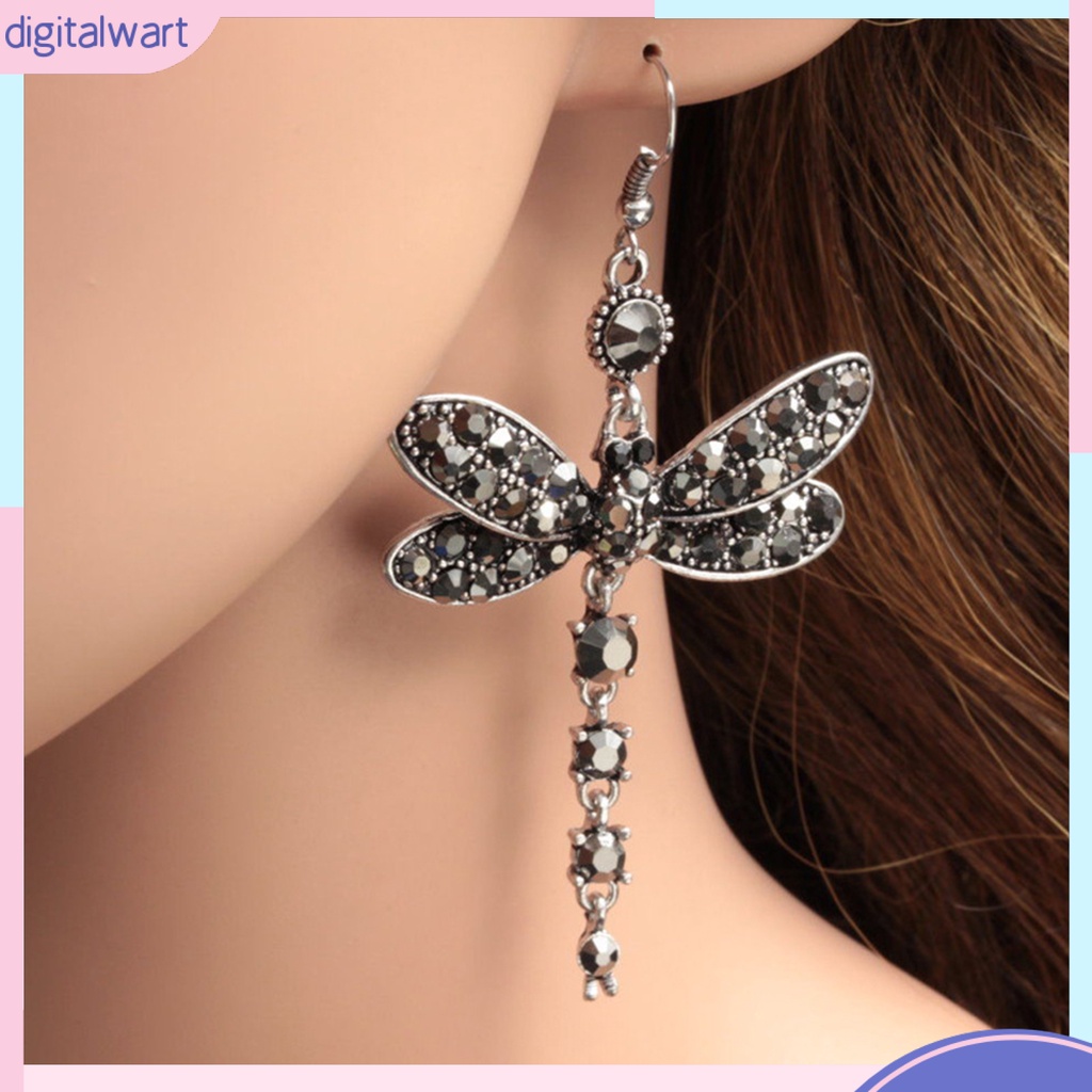 Hoa Tai Hình Chuồn Chuồn Đính Đá Phối Tua Rua Thời Trang Cho Nữ