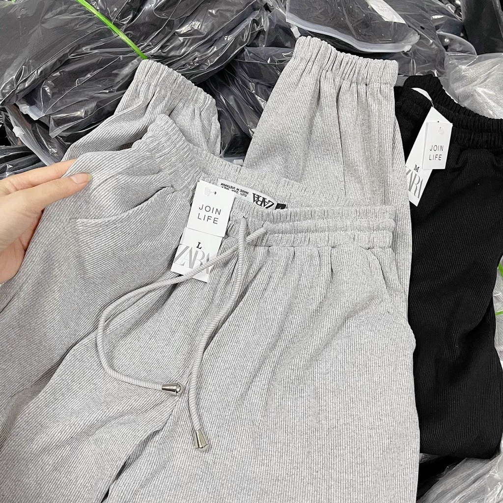Quần jogger nữ, quầm bom bo gấu chất liệu len tăm dày dặn cao cấp