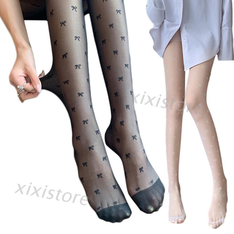 Quần vớ dạng lưới mỏng trang trí nơ gợi cảm dành cho nữ