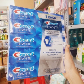 Kem đánh răng Crest 3D White Advanced Triple Whitening 158g 
