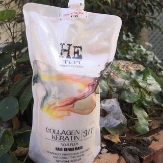 Hấp dầu Hetepi Keratin Collagen 3 in 1 hồi sinh tóc nát.1000ml