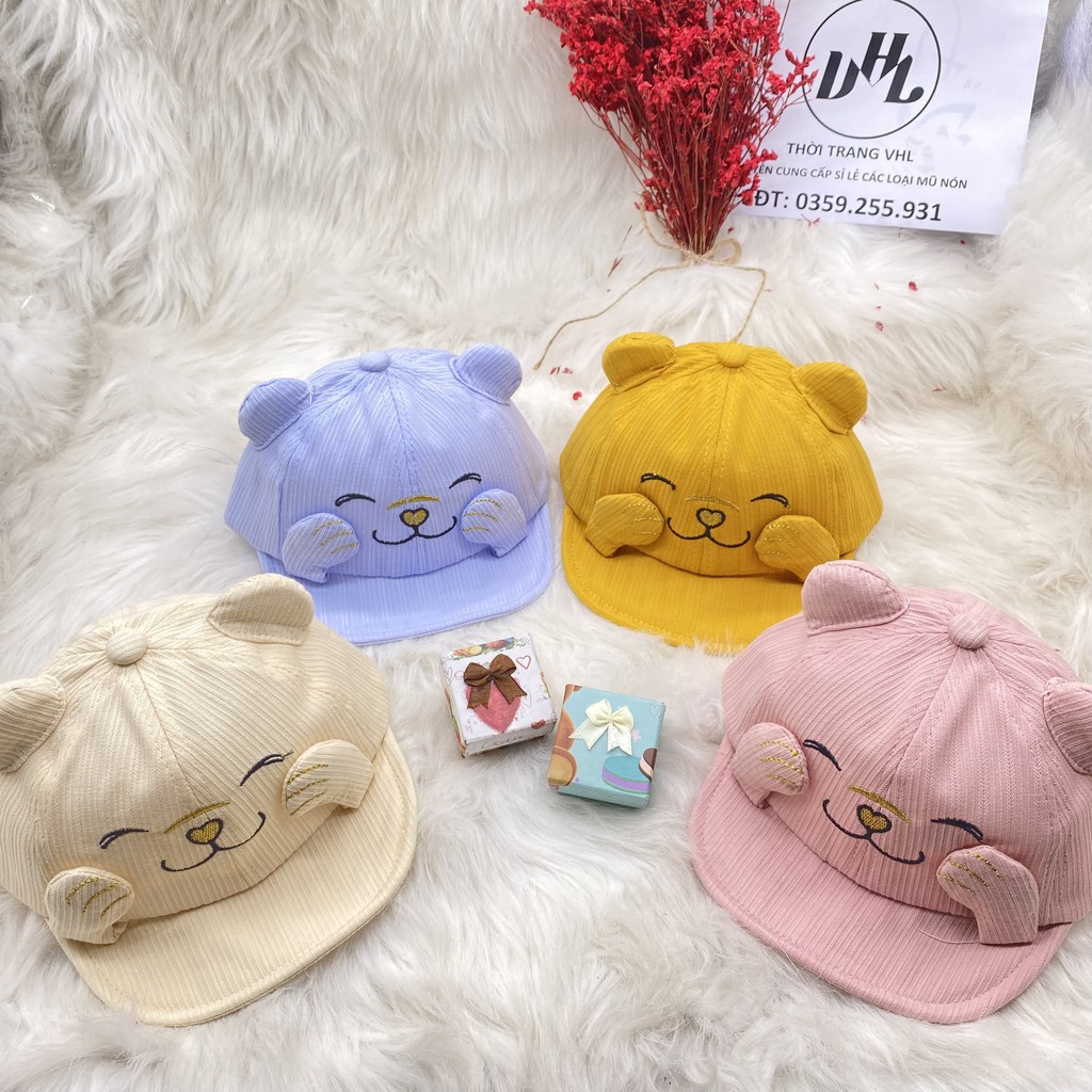 Mũ lưỡi trai Hình chú mèo Thần tài cho bé trai/bé gái
