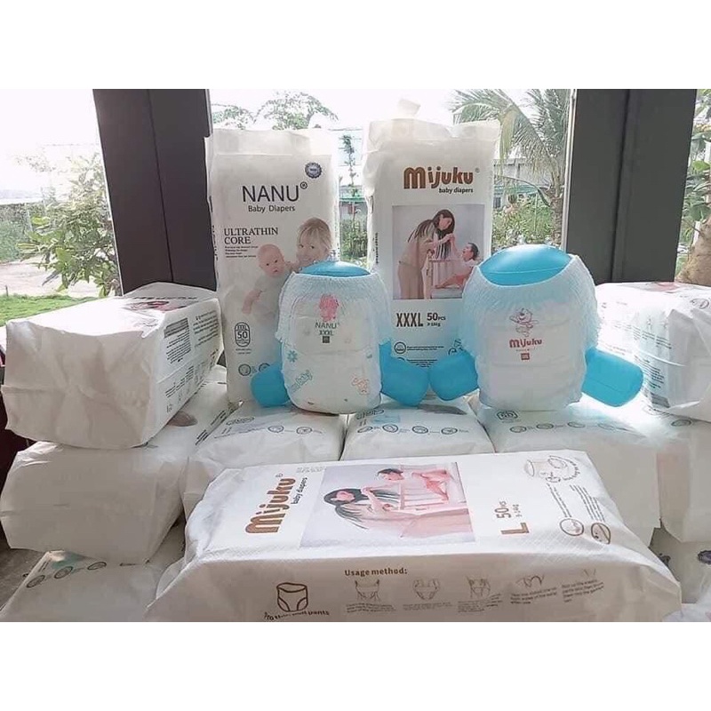 Tã Bỉm quần Mijuku các size M50 L50 XL50 XxL50 XxXL50