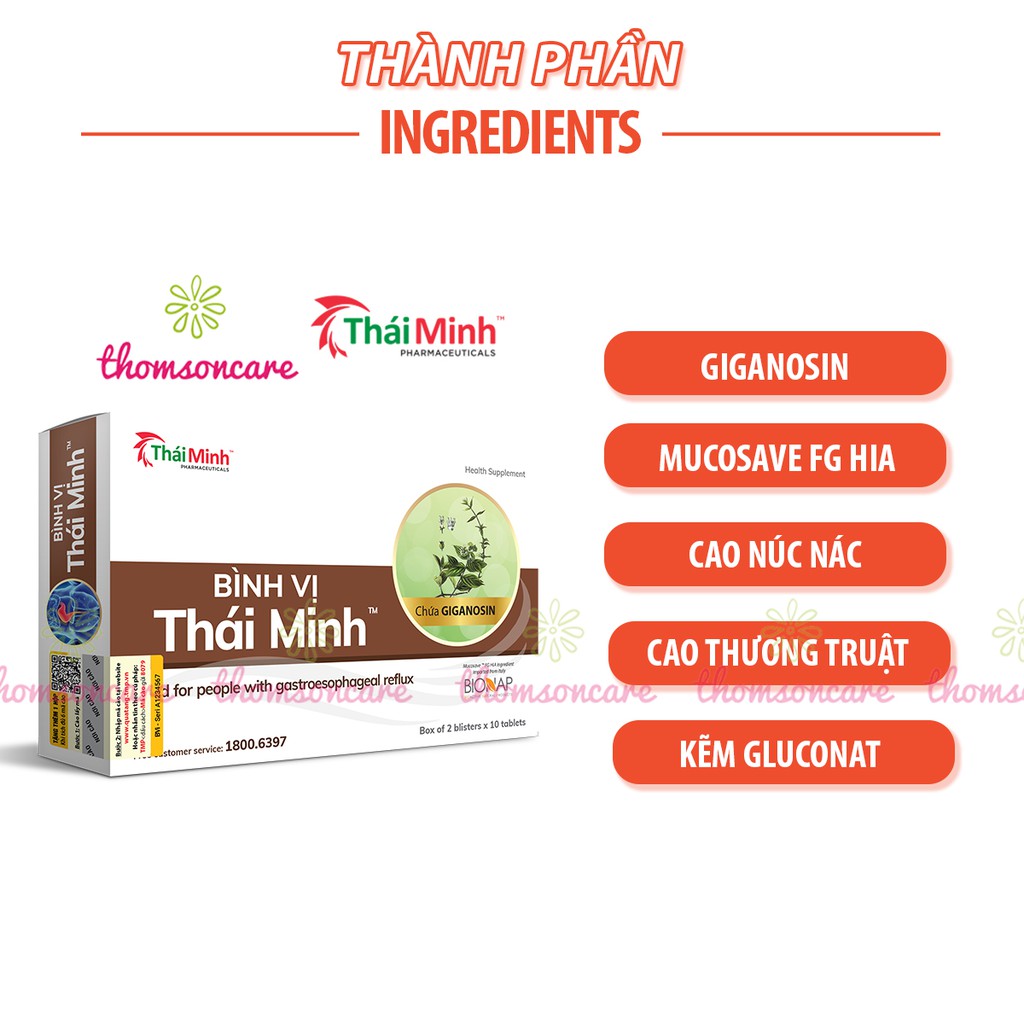 Bình Vị Thái Minh - hỗ trợ giảm đau dạ dày từ thảo dược - Mua 6 tặng 1 bằng tem tích điểm