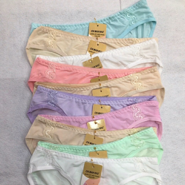 10 Quần lót (6651) nữ thông hơi phối ren