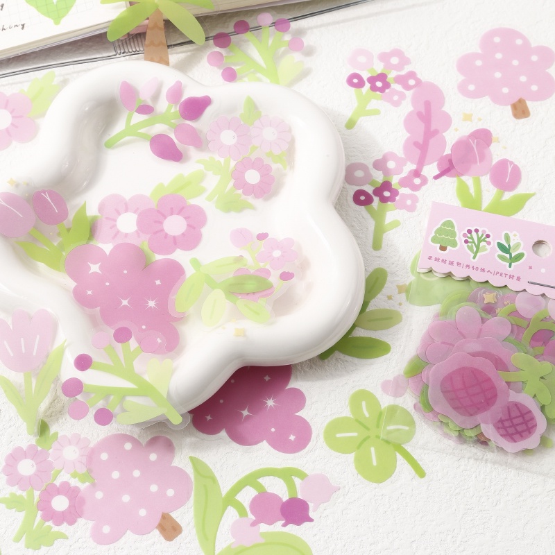 Set 40 Tấm Hình Dán Thú Cưng Dễ Thương Xinh Xắn