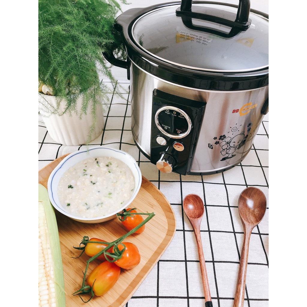 Nồi nấu cháo BB Cooker 2,5L Hàn Quốc Máy bấm điện- BH 1 Năm