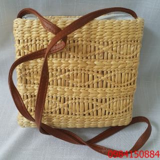 Túi Cói Lục bình đeo chéo sóng nước
