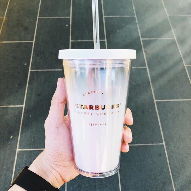 Bình nhựa  Starbucks white 16oz