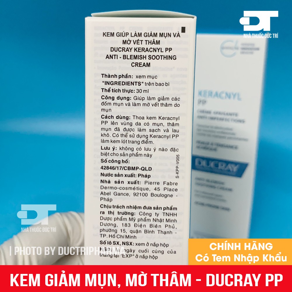 [NHẬP KHẨU] Kem hỗ trợ giảm mụn trứng cá DUCRAY Keracnyl PP Anti-Blemish Soothing Cream Ducray 30ml