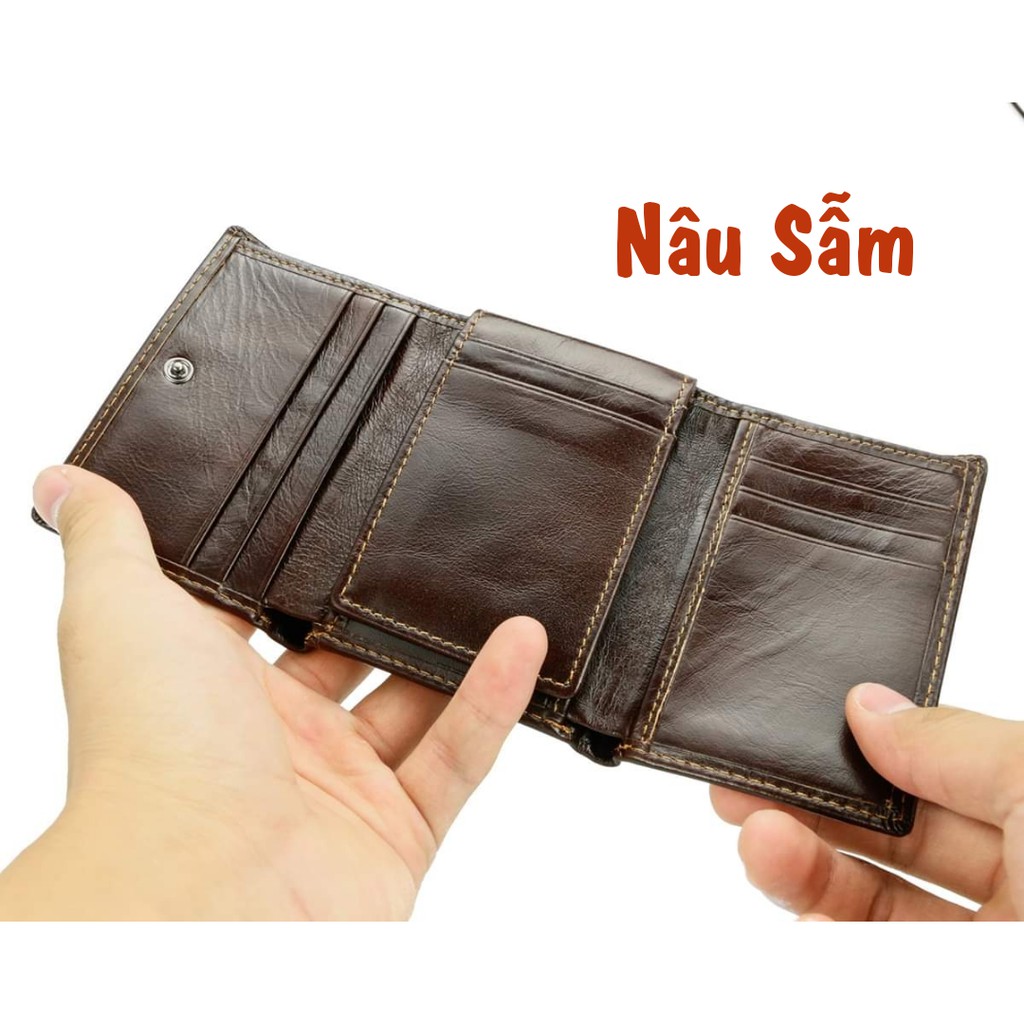 Ví Da Nam SIÊU CHẤT Kiểu Dáng Mới FULL Da Bò Loại Xịn ( BH 12 Tháng)