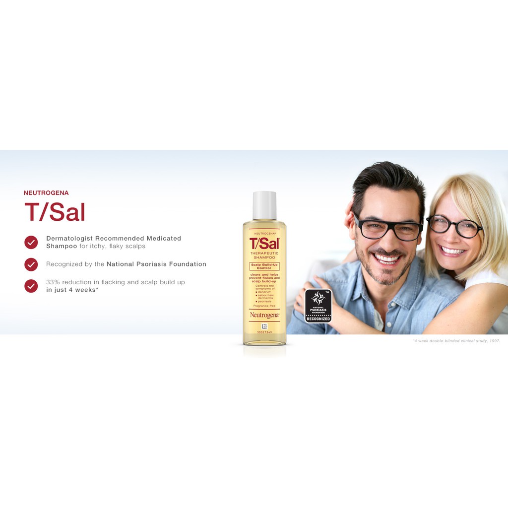 Bill US - Dầu Gội giảm vảy nến Neutrogena T/Sal Therapeutic Shampoo-Scalp Build-Up Control 133ml