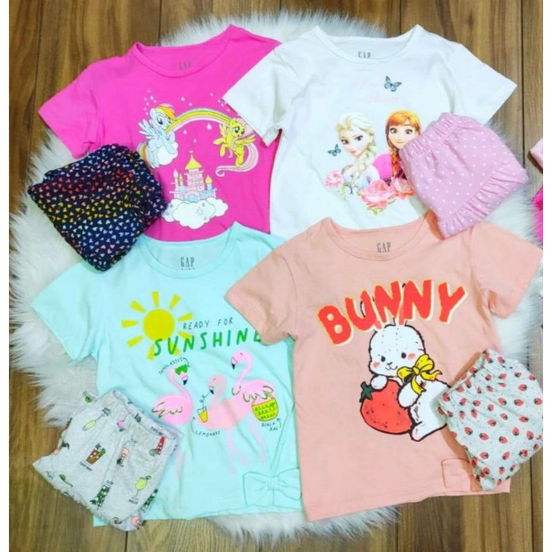 Set áo váy bé gái size đại cotton cộc tay xuất dư Gap kids chất đẹp mát