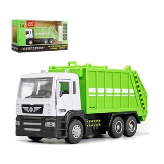 Xe ô tô chở rác chạy cót tỉ lệ 1:50 có âm thanh và đèn mở được cửa xe đồ chơi trẻ em