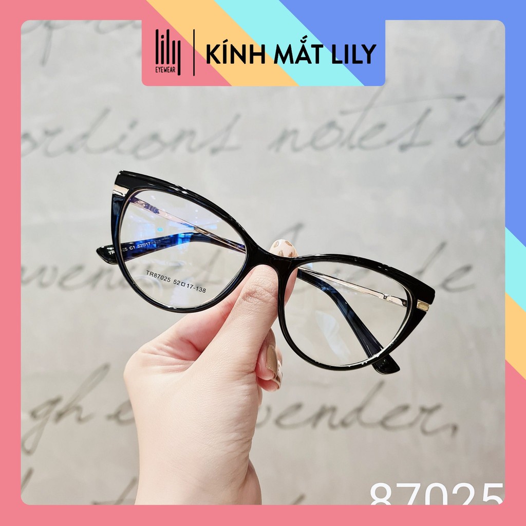 Gọng Kính Cận Nữ Lilyeyewear Mắt Mèo Chất Liệu Hợp Kim Không Gỉ Kiểu Dáng Thời Trang 87025