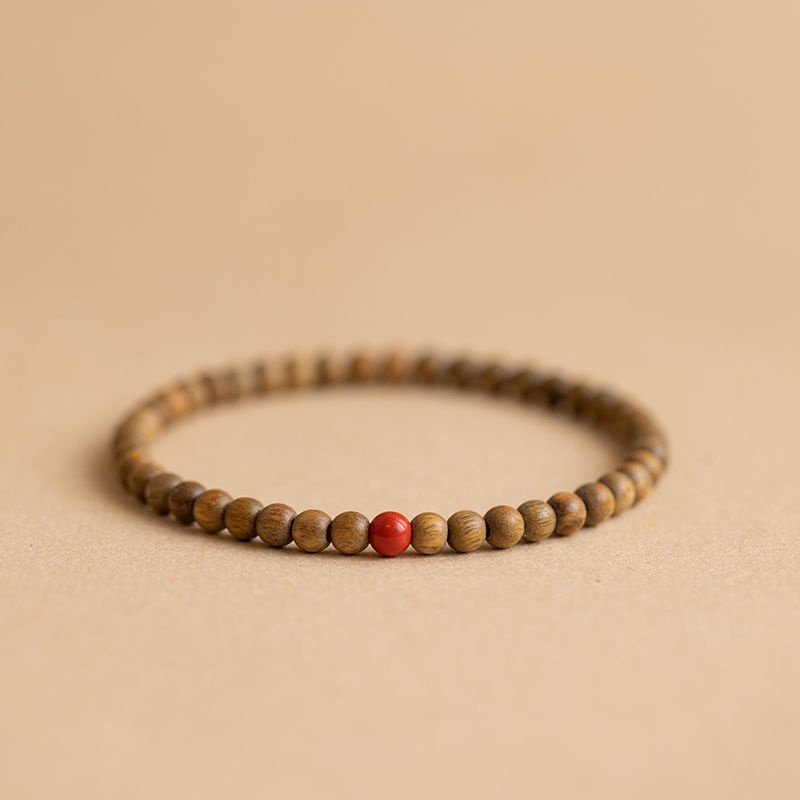 Vòng Tay Gỗ Đàn Hương Mỏng Màu Xanh Lá Phong Cách Dân Tộc Cổ Điển Cho Nữ