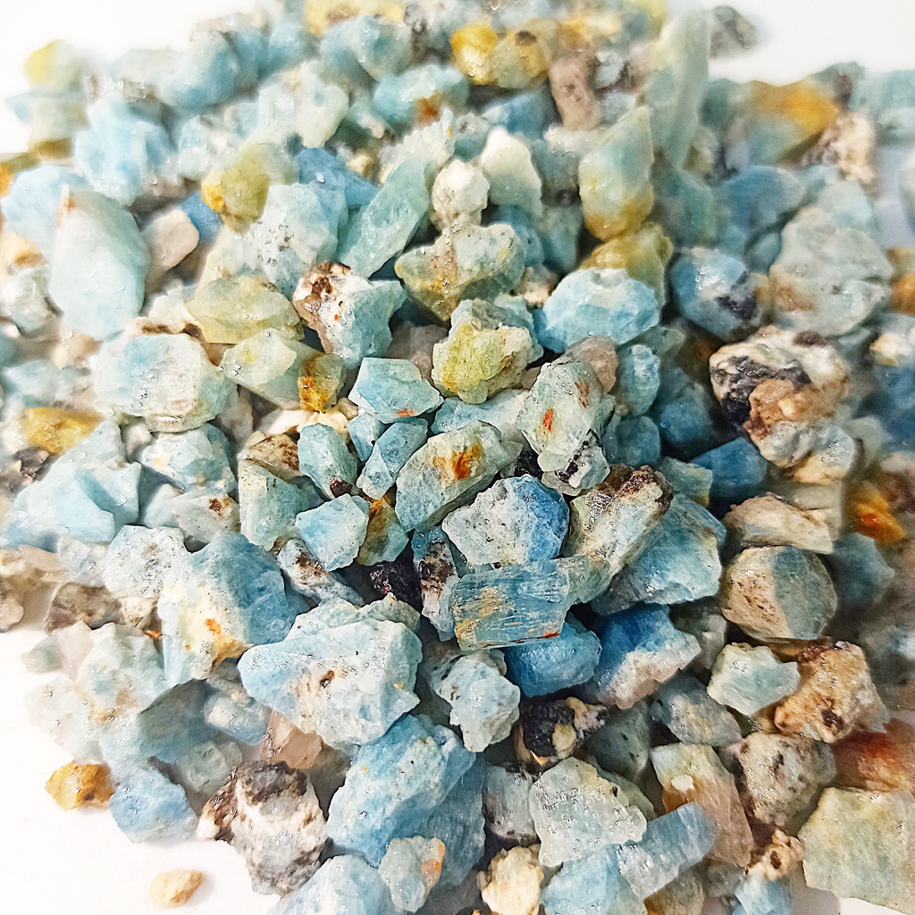 100gr Đá Tinh Thể thô Aquamarine Xanh Đậm Size Mini