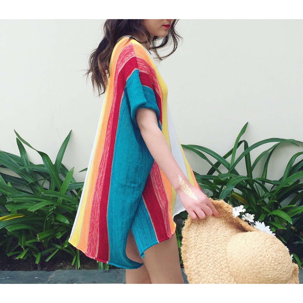 Áo Len Boho Màu Cầu Vồng - MUOJ | BigBuy360 - bigbuy360.vn