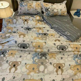 Bộ Chăn Ga Gối Gấu Koala Cotton Poly