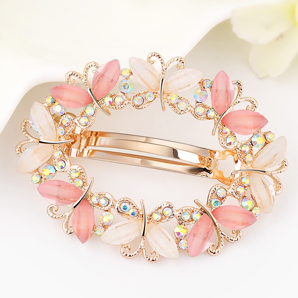 Kẹp tóc trang trí hình cánh bướm đính đá/ngọc trai thời trang cho nữ