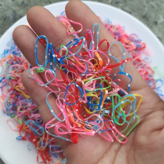 [Nửa kí] 500g Thun cột tóc nhí cho bé 1cm (màu/trong/sọc màu)