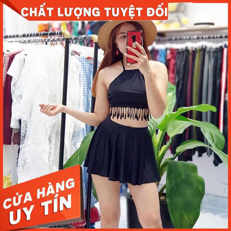 [Xưởng May Bikini Hà Minh] Bikini, bộ bơi váy yếm viền rua siêu dễ thương - EVA shop