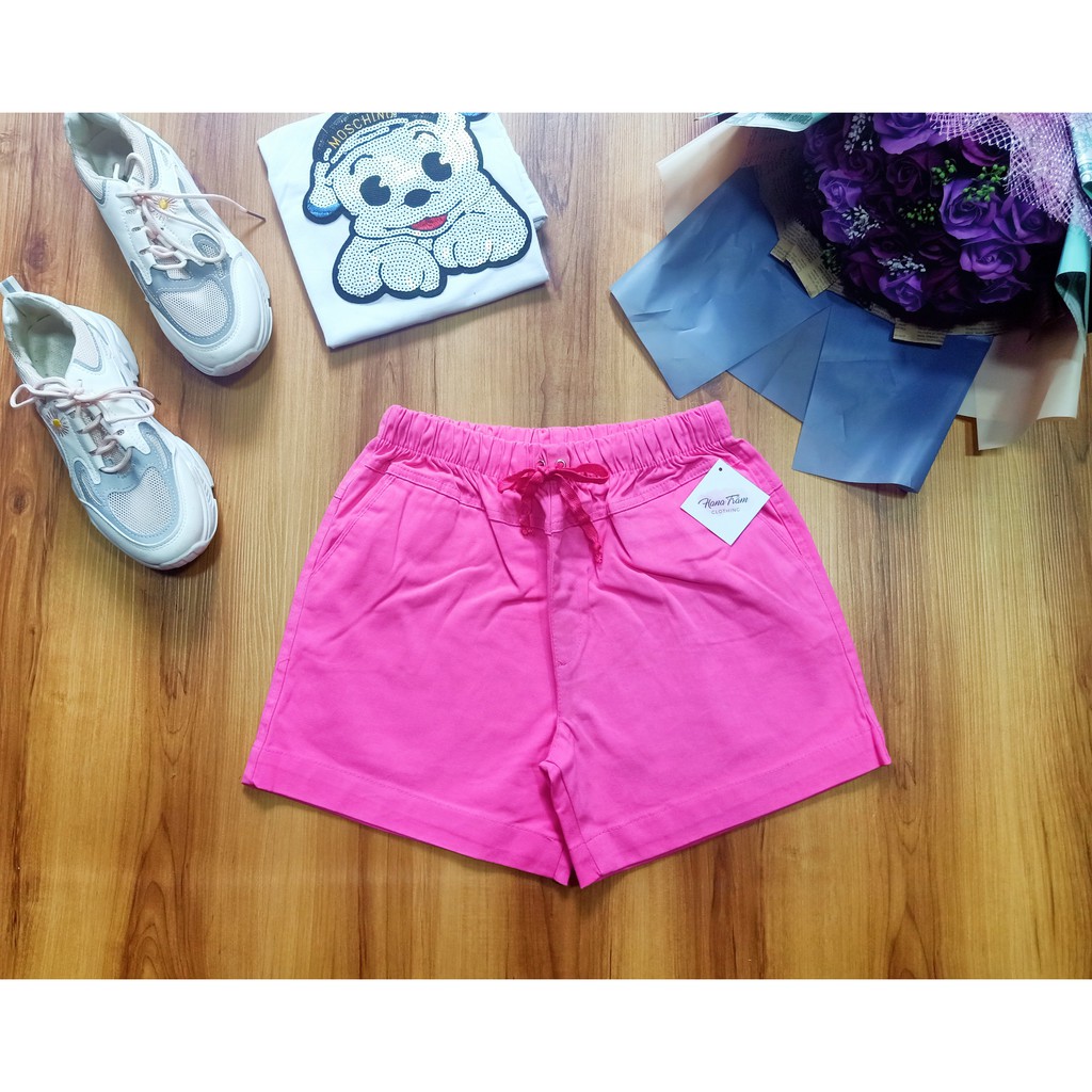 Quần Sọt Kaki Nữ Lưng Thun Xuất Khẩu Có Nhiều Màu