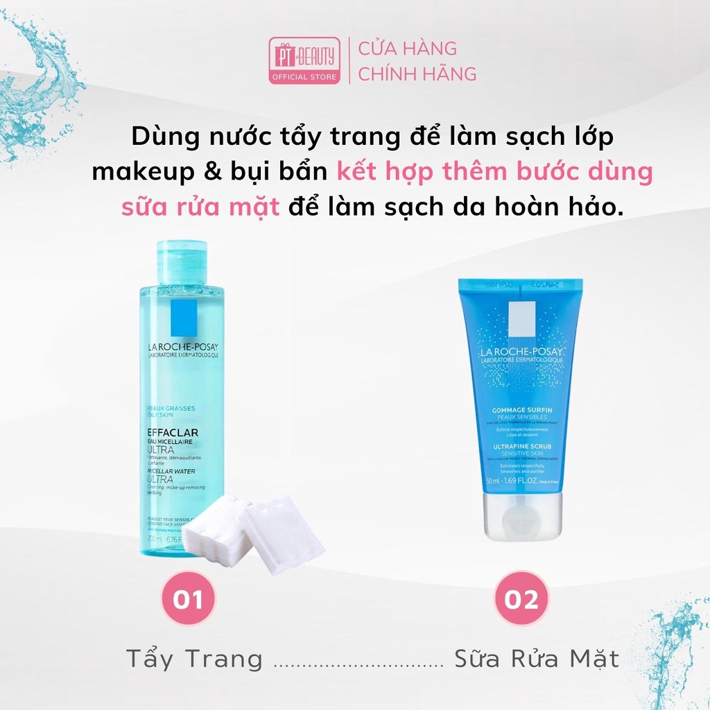 Nước Tẩy Trang La Roche-Posay Làm Sạch Sâu &amp; Kiểm Soát Bã Nhờn Cho Da Dầu Nhạy Cảm Micellar Water Ultra Oily Skin 200ml