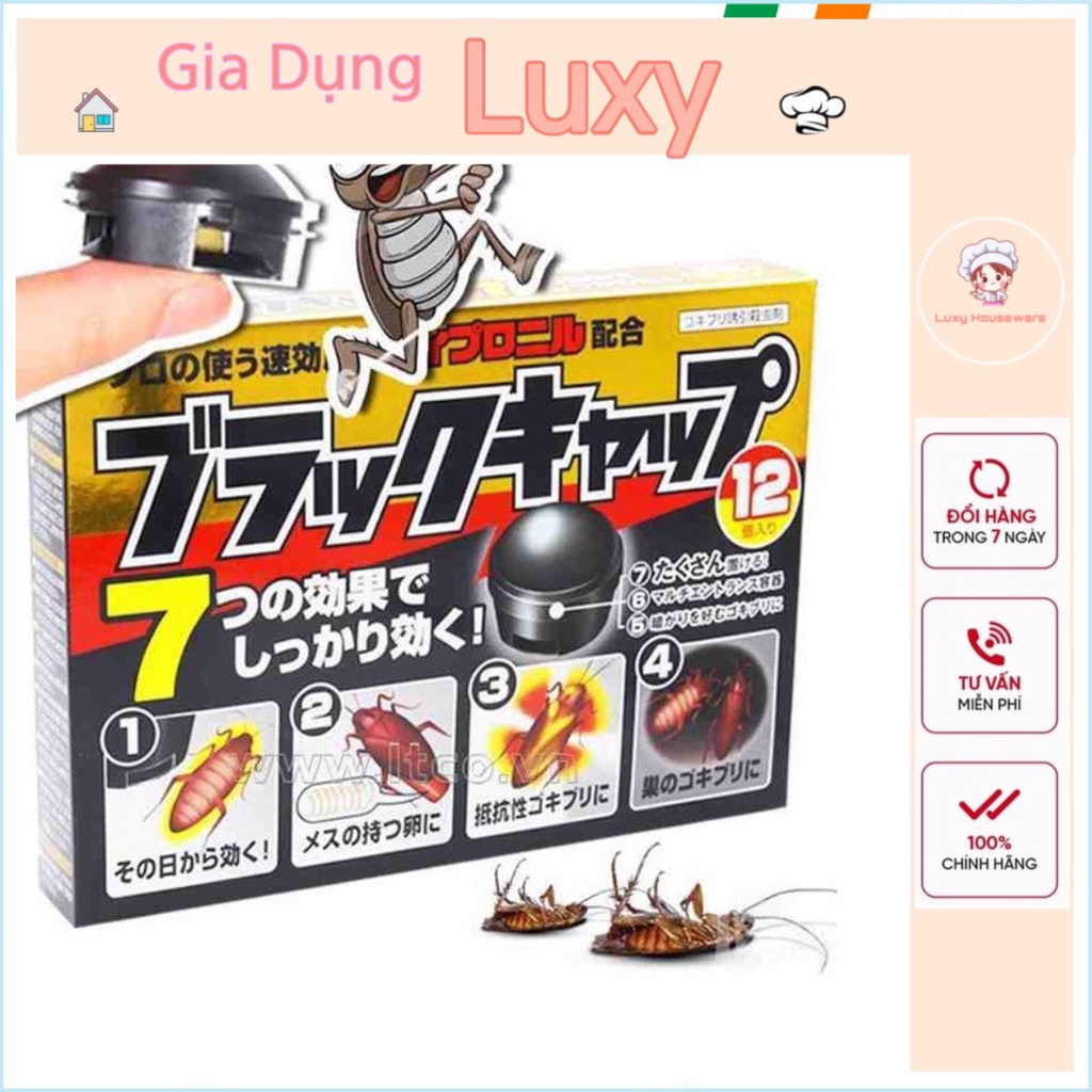 Hộp diệt gián Nhật Bản 12 viên hoàn toàn không gây độc hại - Luxy Houseware