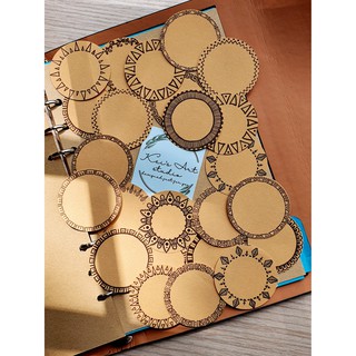 Set 35 sticker hình tròn họa tiết, thổ cẩm, bohemian, trang trí sổ, ghi chú, thư, bullet journal