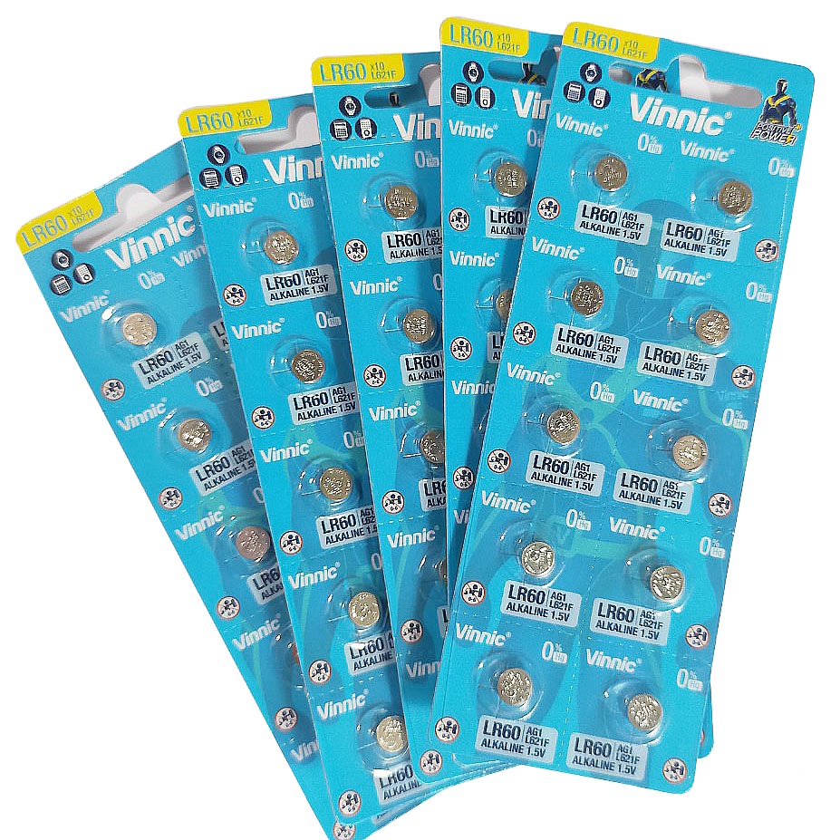 Vỉ 10 viên Pin đồng hồ VINNIC AG1 - LR621SW - 364A - CX60W