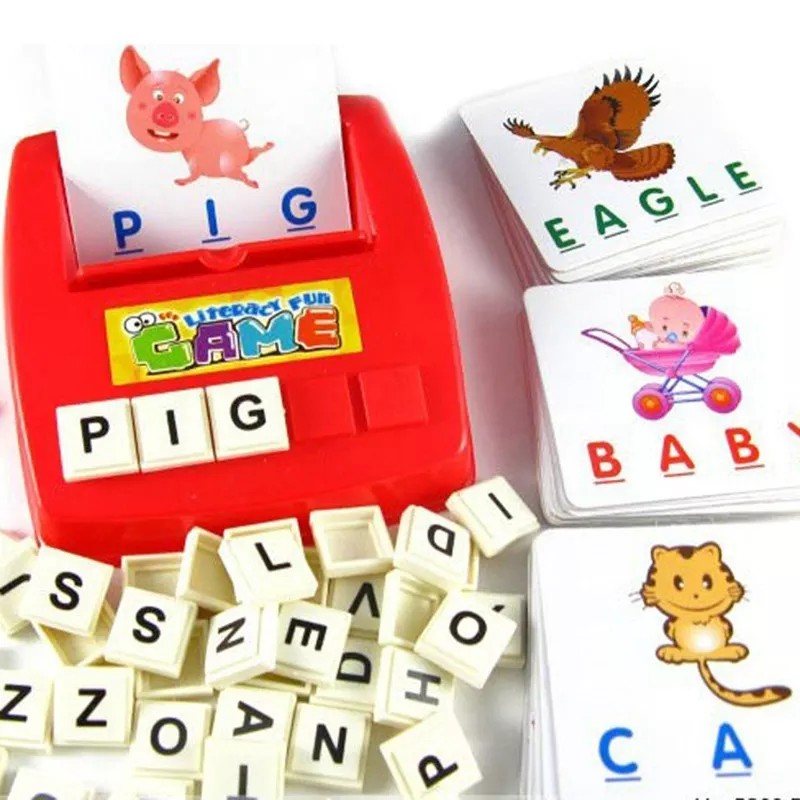 [Pickmine] Emmababy Trẻ Em Hoàn Toàn Mới Học Tập Thẻ Tiếng Anh Sách Word Scrabble Dạy Đồ Chơi Giáo Dục Món Quà_123Lifevn