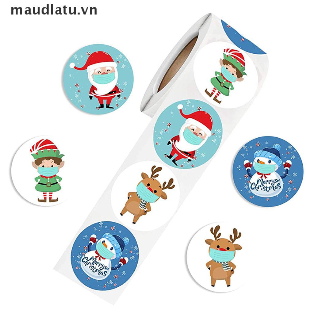 MAUD 500pcs Christmas gift stickers gift sealing stickers holiday gift wrapping decor .