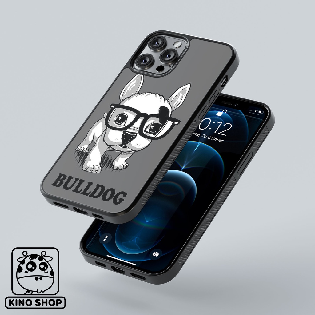 Ốp lưng iPhone KINOSHOP Bulldog viền dẻo đen silicon TPU chống ố vàng , chống va đập [ KN70 ]