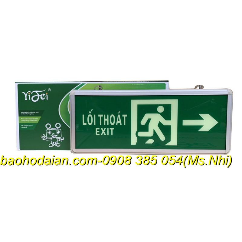 Hộp Dạ Quang hướng dẫn lối thoát hiểm YIFEI Exit 2 mặt- Hình thật