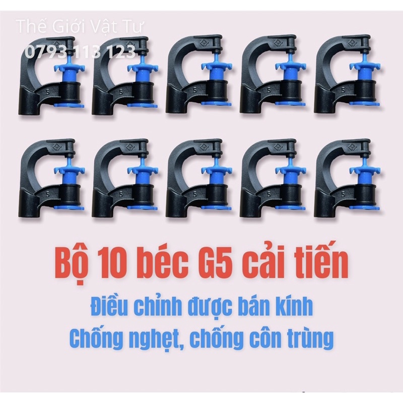 10 Béc tưới G5 cải tiến có thể điều chỉnh bán kính tưới