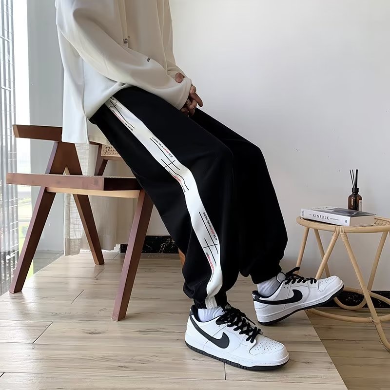 Quần Dài Dáng Rộng Lưng Thun Co Giãn Tốt Cỡ Lớn M-3XL Phong Cách Hip Hop Nhật Bản Thời Trang Cho Nam