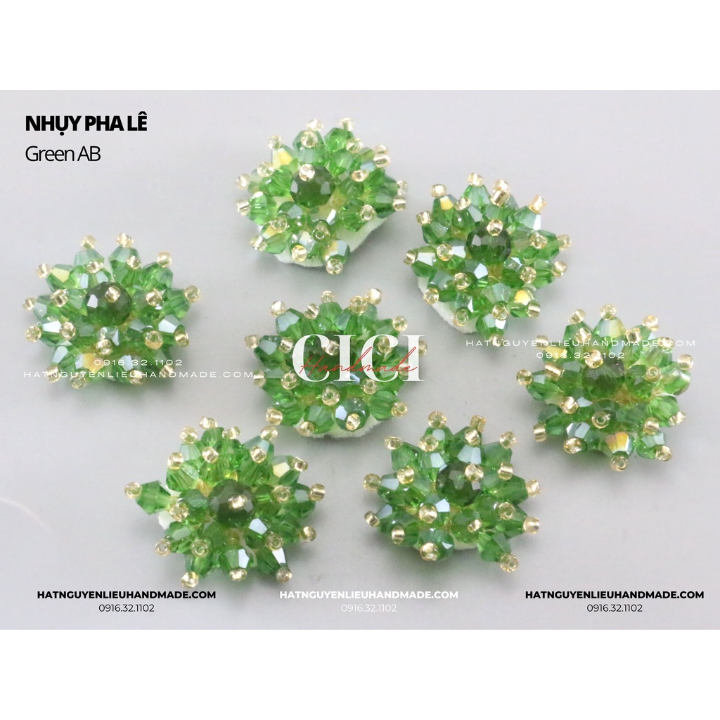 Nhụy pha lê chùm 2.5cm Cici Handmade nguyên liệu đính kết center hoa cài áo đá pha lê DIY