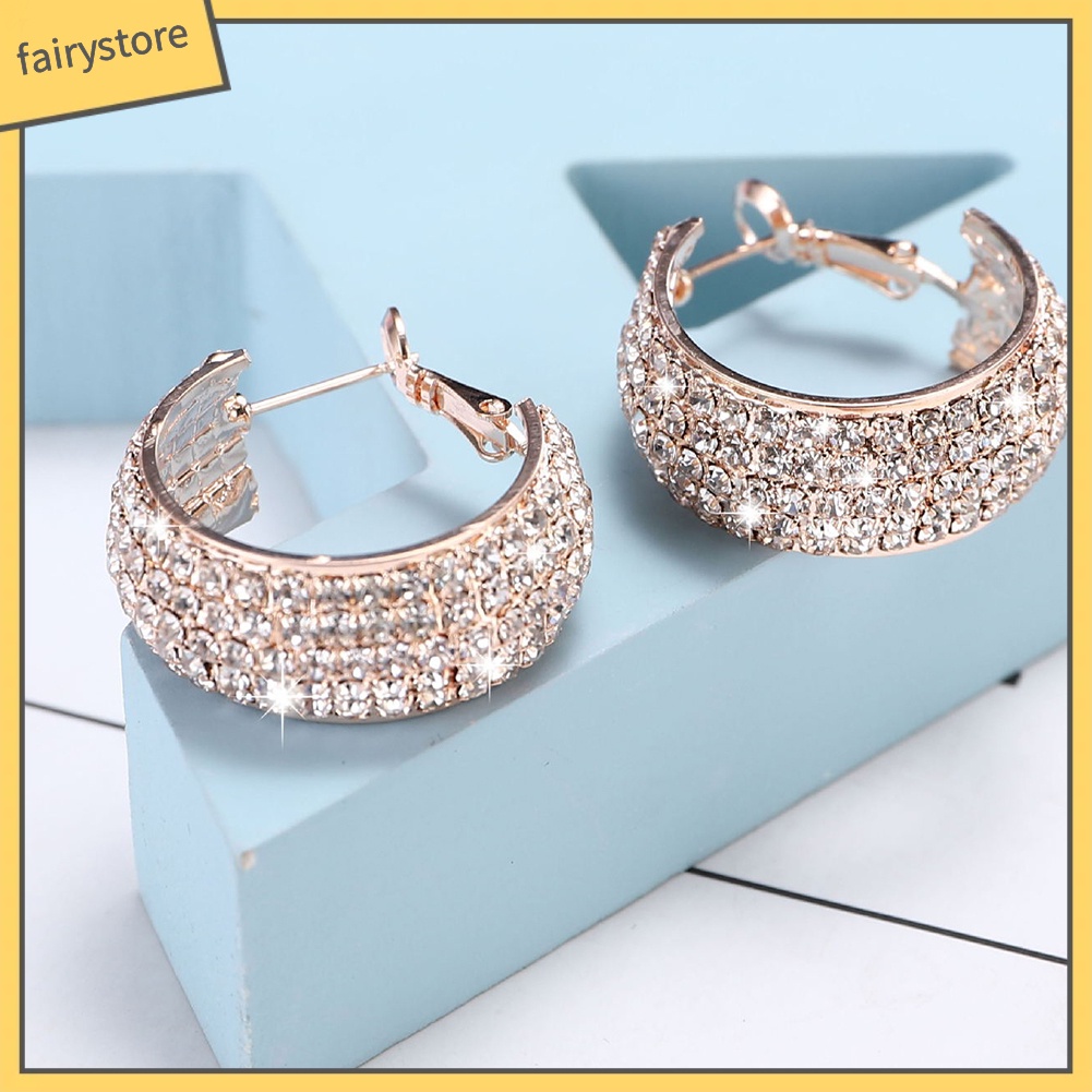 Hoa tai đính đá kiểu dáng sang trọng dành cho nữ