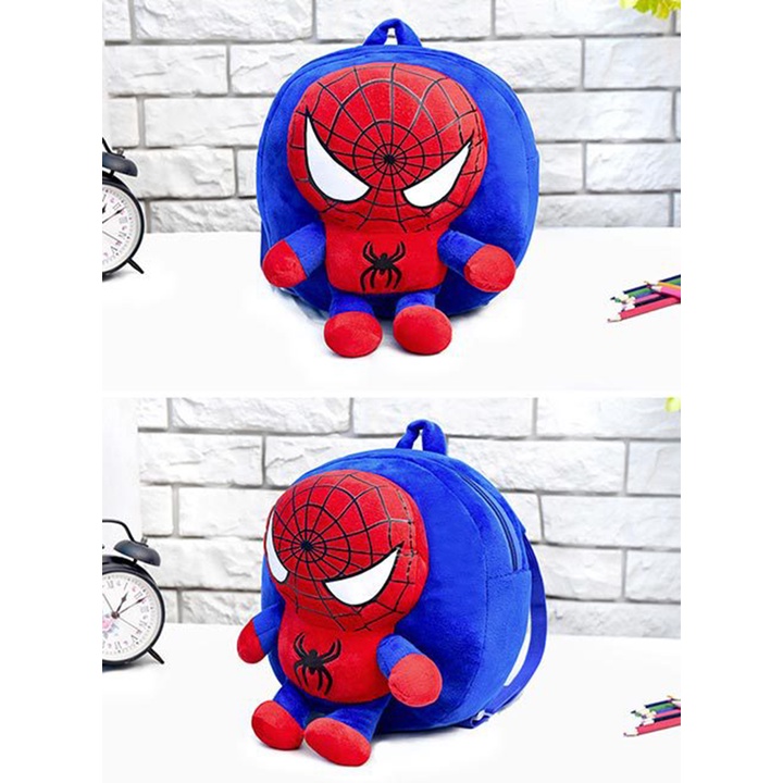 Balo Thú Bông Hình Người Nhện Cho Bé Đi Học Mầm Non size 25cm